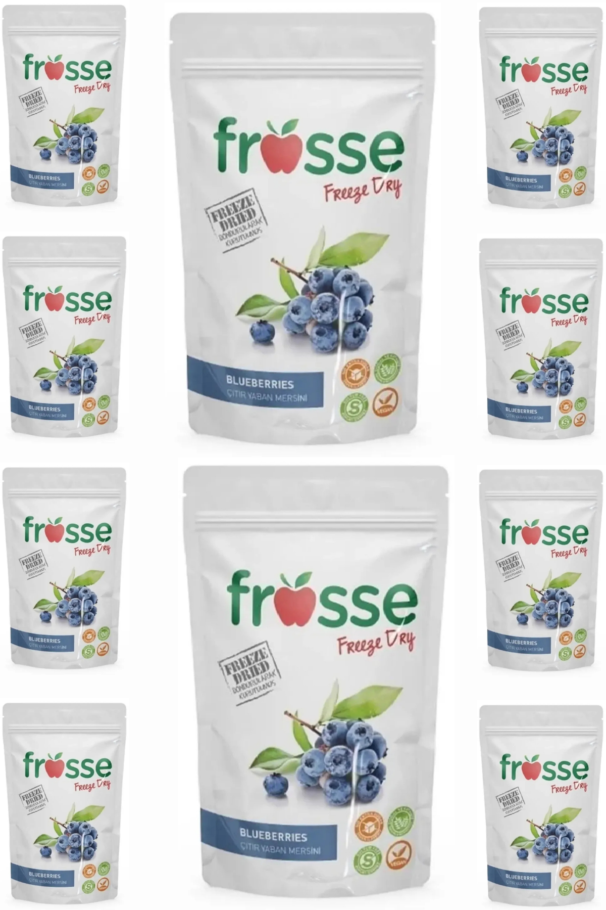 Blueberry Crisps | Freeze Dried Fruit Chips | 10 x 30g Natural Snack Pack