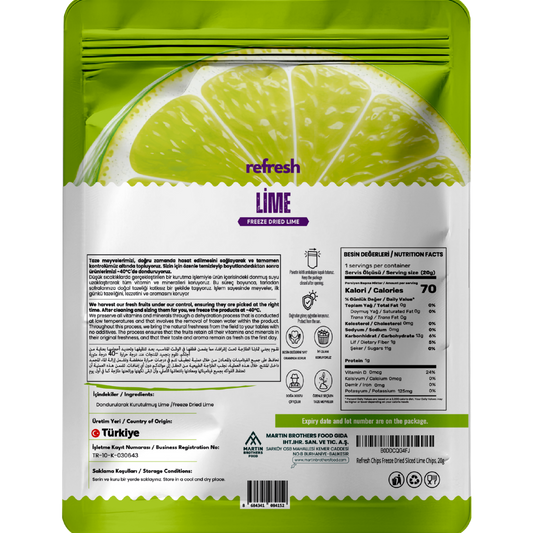 Freeze-Dried Lime Slices – 10-Pack | Crunchy, No Additives, Zesty Snack (10 x 20g)
