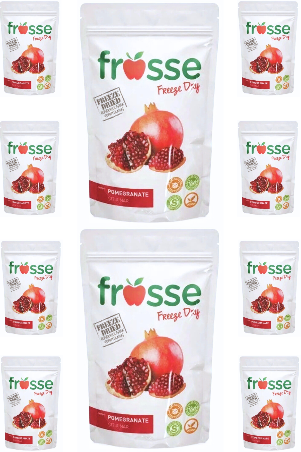 Pomegranate Crisps | Freeze Dried Fruit Chips | 10 x 40g Natural Snack Pack